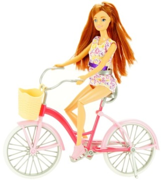 БОЛЬШАЯ КУКЛА 30 СМ С ВЕЛОСИПЕДНОЙ КОРЗИНОЙ 1082