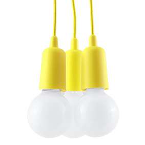 Dziecięca Lampa na Sufit DIEGO 3 Żółta SOLLUX LED