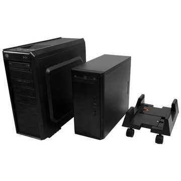 Компьютерная подставка на тележке с колесиками, черная