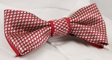 Czerwono-Biała Mucha + Biała Poszetka-Chattier