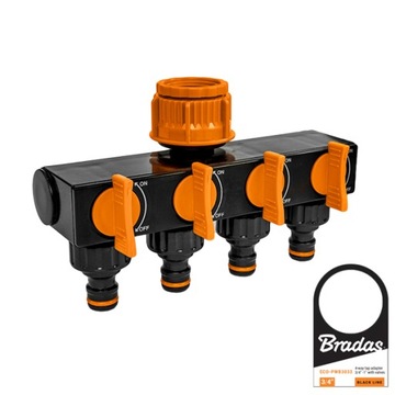 Bradas ECO-PWB3033 BLACK LINE Rozdzielacz 4-drożny