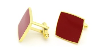 Элегантные запонки для рубашки бордового цвета в сапфировом футляре