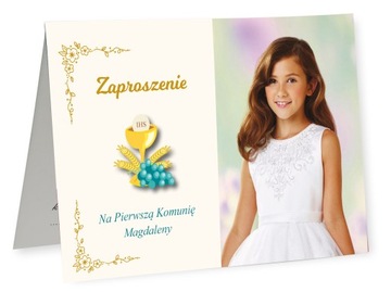 ZAPROSZENIA na komunię KOMUNIJNE - ZE ZDJĘCIEM
