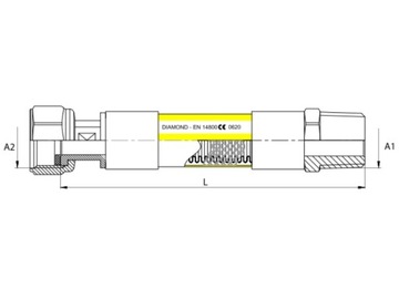 ГАЗОВЫЙ ШЛАНГ 1/2' GW x 1/2' GZ 150 СМ
