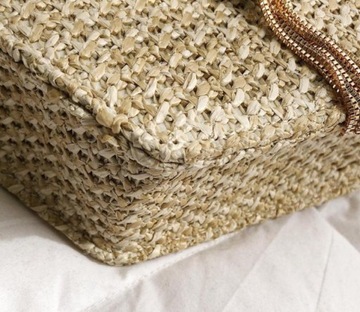 МИНИ-СОЛОМЕННАЯ СУМКА, ПЛЕТЕНАЯ КОРЗИНА, ЦЕПЬ