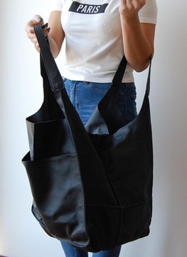 Натуральная кожаная женская сумка - XXL Плековая сумка - кожаная сумочка