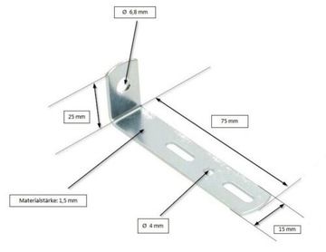 УГОЛ СТОЛЯРНЫЙ СОЕДИНИТЕЛЬНЫЙ 75х25х15 МЕБЕЛЬНЫЙ СОЕДИНИТЕЛЬ 25 ШТ.