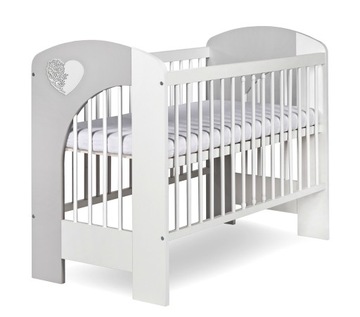 КЛУПЬ НЕЛЬ СЕРДЦЕ кровать, серо-белый