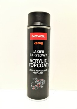 NOVOL Lakier akrylowy czarny satynowy spray