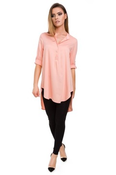 СВОБОДНАЯ, АССИММЕТРИЧНАЯ ДЛИННАЯ РУБАШКА, ЦВЕТ R - 46