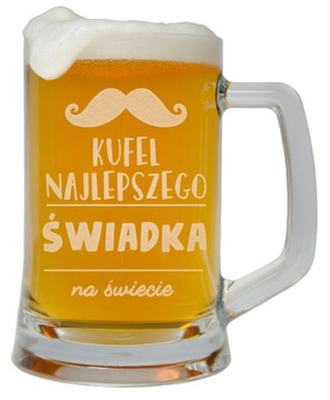 KUFEL DO PIWA Z GRAWEREM DLA ŚWIADKA PODZIĘKOWANIE