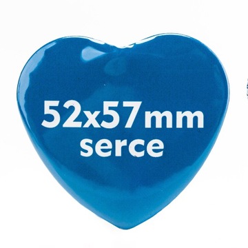 Przypinki Butony Buttony SERCE 52x57mm 100szt