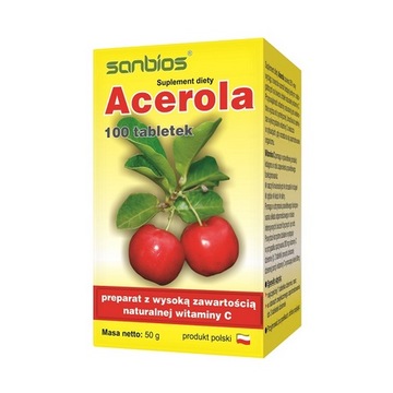 Acerola naturalna wit C 500mg 100tab SANBIOS