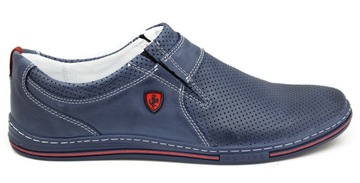 POLBUT BUTY SKÓRZANE WSUWANE POLSKIE 362P BLUE 41