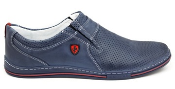 POLBUT BUTY SKÓRZANE WSUWANE POLSKIE 362P BLUE 42