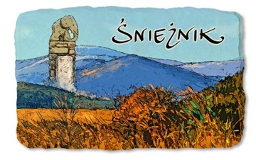 ŚNIEŻNIK SUDETY magnes na lodówkę kamień 544