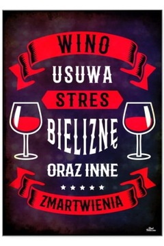 DEKORACJA ŚCIENNA PLAKAT METAL BLACHA OBRAZ WINO