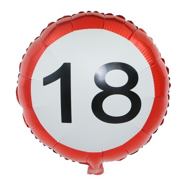 Wjazd w dorosłość Balon znak na 18 urodziny zakaz