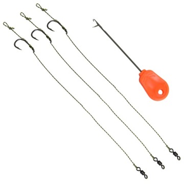 НАСАДКА ДЛЯ КАРПА С ВОЛОСОМ 3 шт. КРЮЧОК 2 + игла-стопор.