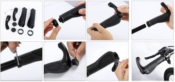 ПОРУЧКИ РУЛЯ РЕЗИНОВЫЕ ВЕЛОСИПЕДНЫЕ РОЖКИ, АЛЮМИНИЙ, БЕЛЫЕ, ПРОТИВОСКОЛЬЗЯЩИЕ