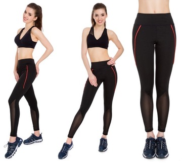 LEGGINSY z siateczką SPORTOWE wysoki stan G33 L/XL
