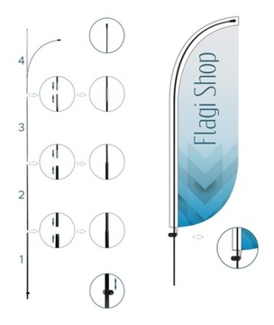 Winder TEAR 360 см Пляжный корпоративный рекламный флаг 80х230 см мачта + ДИЗАЙН