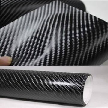 ФОЛЬГА КАРБОНОВАЯ ШПОН ГЛЯНЦЕВАЯ 4D ЧЕРНАЯ 152 x 10 см