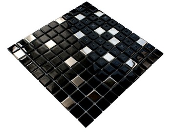 Mozaika szklana CZARNA srebrna 804-silver ENGLASS