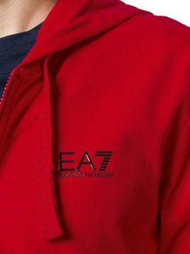 EMPORIO ARMANI EA7 markowa bluza męska z kapturem RED / CZERWONA roz. XXL
