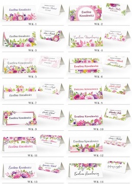 СВАДЕБНЫЕ ОКНА ДЛЯ СТОЛА, ЦВЕТЫ АКВАРЕЛЬНЫЕ - 6 ШТ.