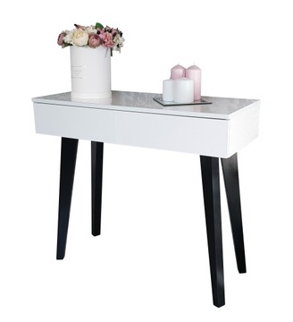 БЕЛЫЙ туалетный столик, СКАНДИНАВСКИЙ СТИЛЬ, ДЕРЕВЯННЫЕ НОЖКИ