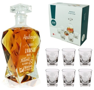 KARAFKA 6 szklanek PREZENT na 18 30 40 50 urodzin