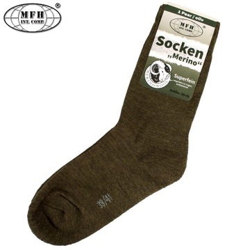 Носки в стиле милитари ТРЕККИНГ МЕРИНОСОВАЯ ШЕРСТЬ ОЛИВКОВЫЙ