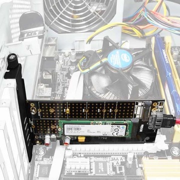 Адаптер M.2 NVMe PCI Express, 2 твердотельных накопителя M.2 SATA