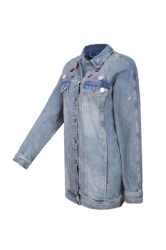 TOMMY HILFIGER KURTKA JEANSOWA LONG OVERSIZ S