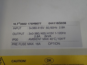 Инвертор DANFOSS VLT3502/2 кВА (1,6 кВт)