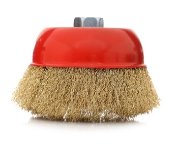 ПРОВОЛОЧНАЯ ЩЕТКА 125мм M14 ЛАТУННАЯ ПЕРЕДНЯЯ ЧАСТЬ