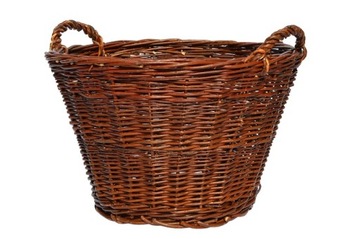 Koszyk wiklinowy na drewno wiklina liście ⌀ 60 cm