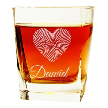 Szklanka do whisky wody grawerowana z grawerem