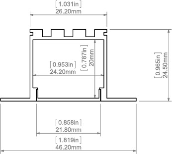KLUŚ LARKO Светодиодный профиль из анодированного алюминия - 3м