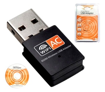 Karta sieciowa WIFI USB AC 600 mbps 2GHz+5GHz