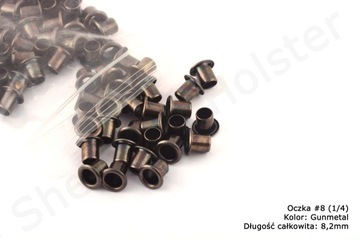 Oczka do Kydexu -GUNMETAL- dł. 8,2mm - 25 sztuk