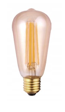 Żarówka LED E27 6,5W FILAMENT EDISON RETRO OZDOBNA