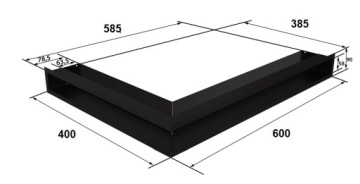 КАМИННАЯ РЕШЕТКА левая LUFT 60х40х9 черная SF 3шт металл 600х400х90