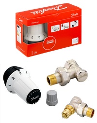 ZESTAW GRZEJNIKOWY KĄTOWY GŁOWICA + ZAWORY DANFOSS