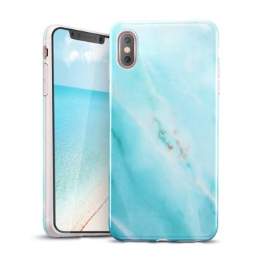 ETUI ESR IPHONE 7+/8+MARMUR BLUE + SZKŁO HARTOWANE
