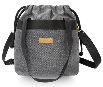 TOREBKA WOREK BAGGAGE TORBA CIEMNO SZARA GRAFITOWA