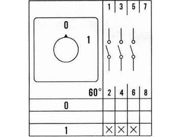 ПЛАТНЫЙ КУЛАЧКОВЫЙ ПЕРЕКЛЮЧАТЕЛЬ 32A 0-1 3F