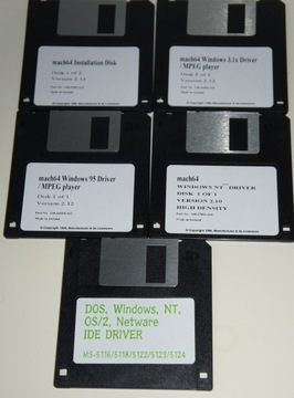 Дискеты 5 шт. MACH64 Windows MPEG драйверы.