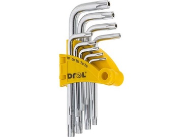 KLUCZE TORX CRV T10-50 Z OTWOREM ZESTAW 9szt